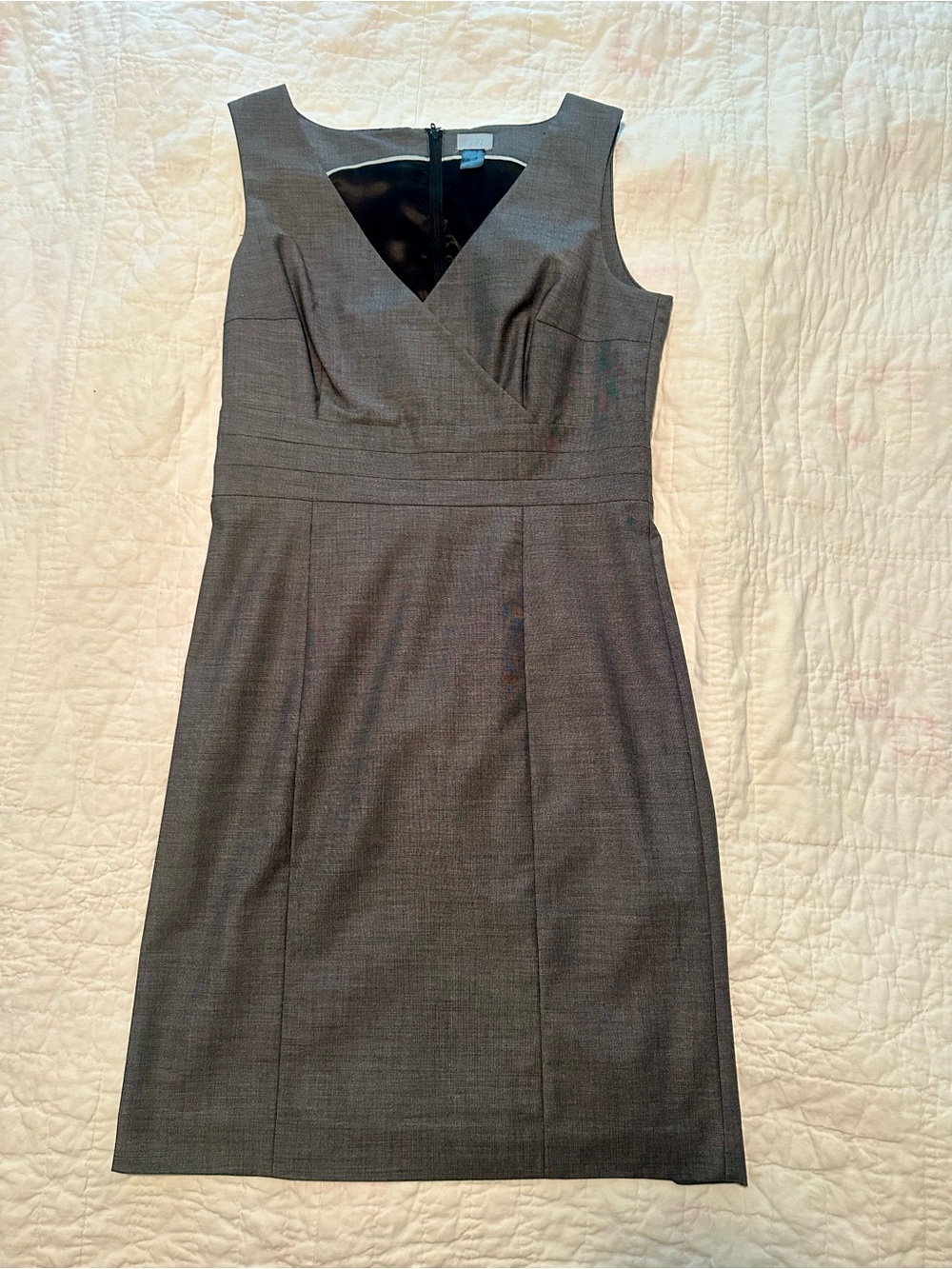 H&M Dark Gray Sleeveless V-Neck Sheath Dress
